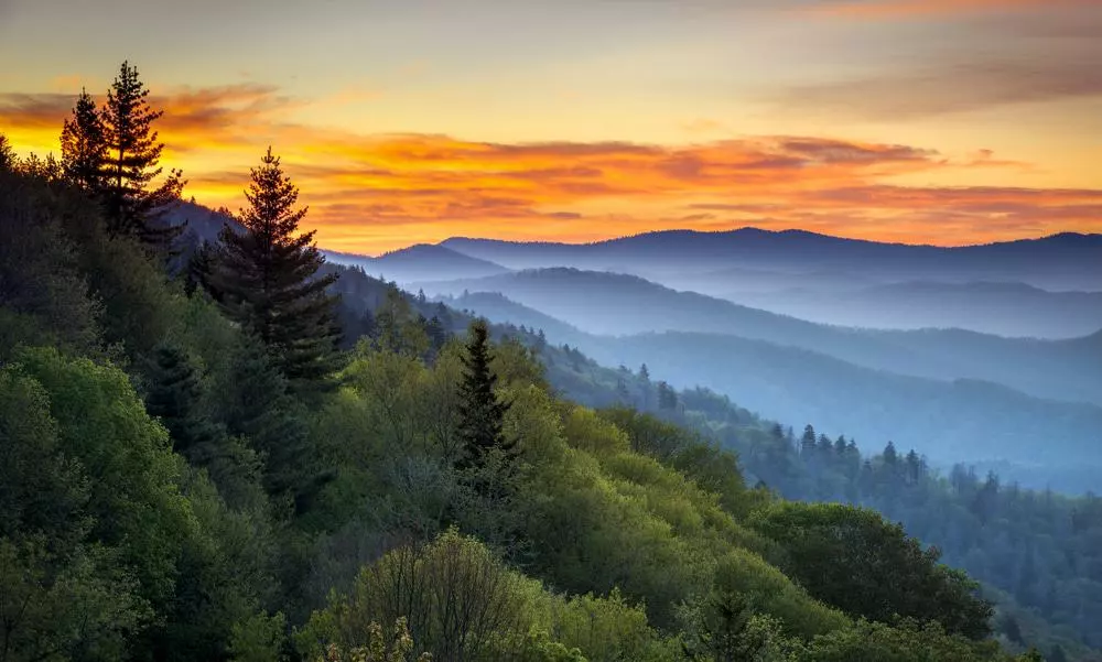 sunrise in the smokies
