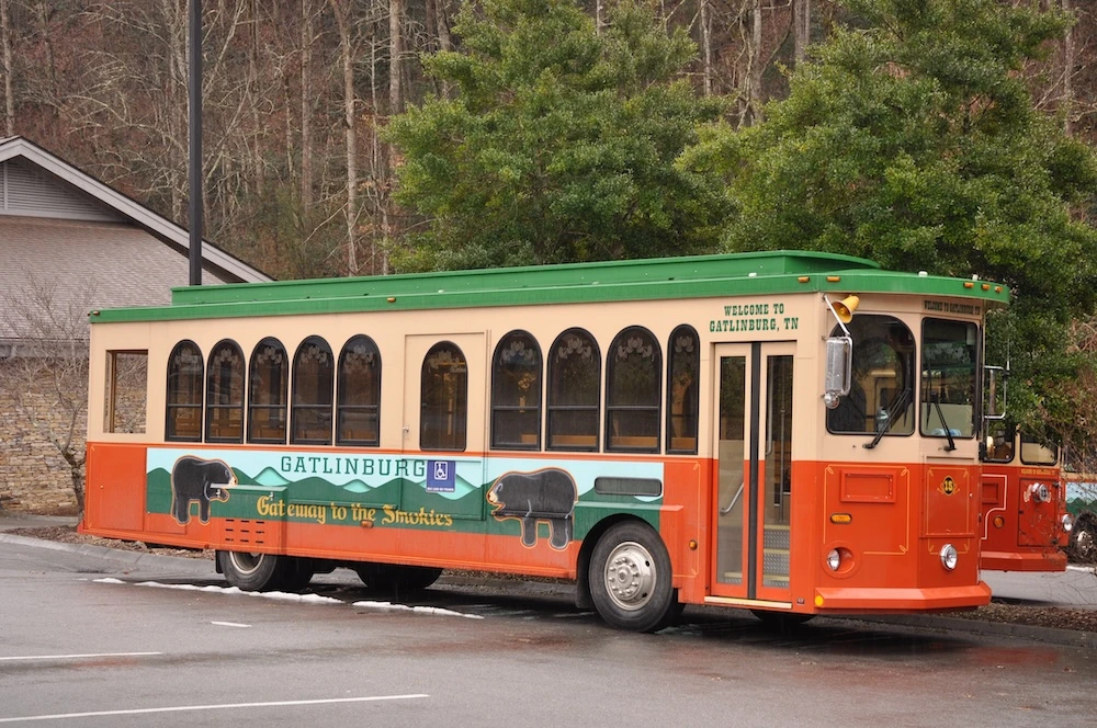 Gatlinburg Trolley stops at our affordable Gatlinburg hotel